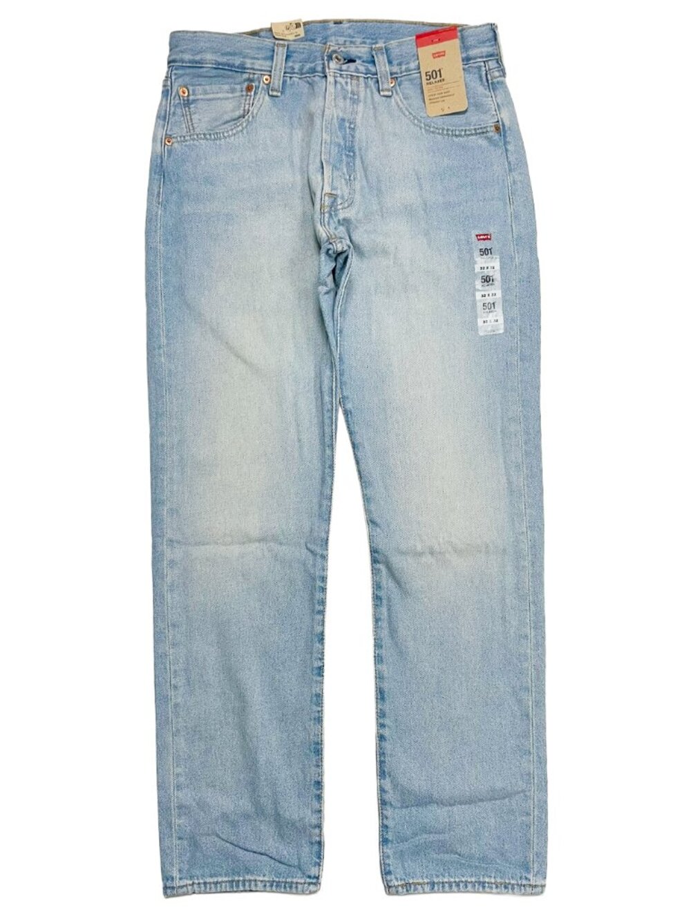 Levi's 501 Relaxed Men's Straight Leg Jeans See Through Light Wash 32x32 NWT